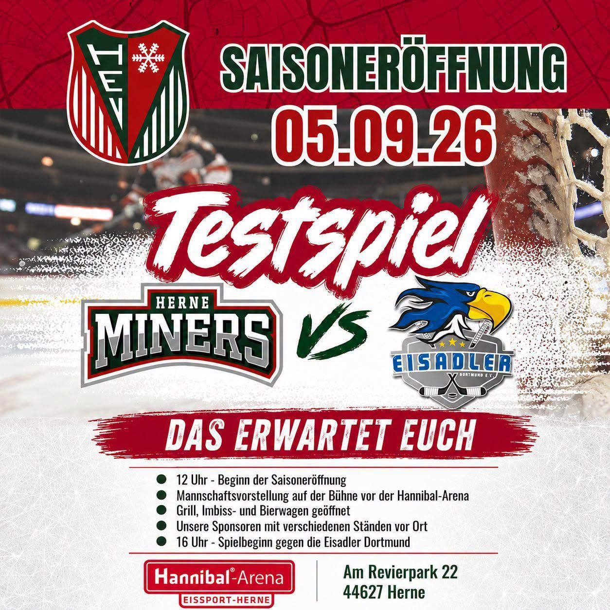 Saisoneröffnung - HERNER EV 'MINERS' vs. EHC Eisadler 'Dortmund'
