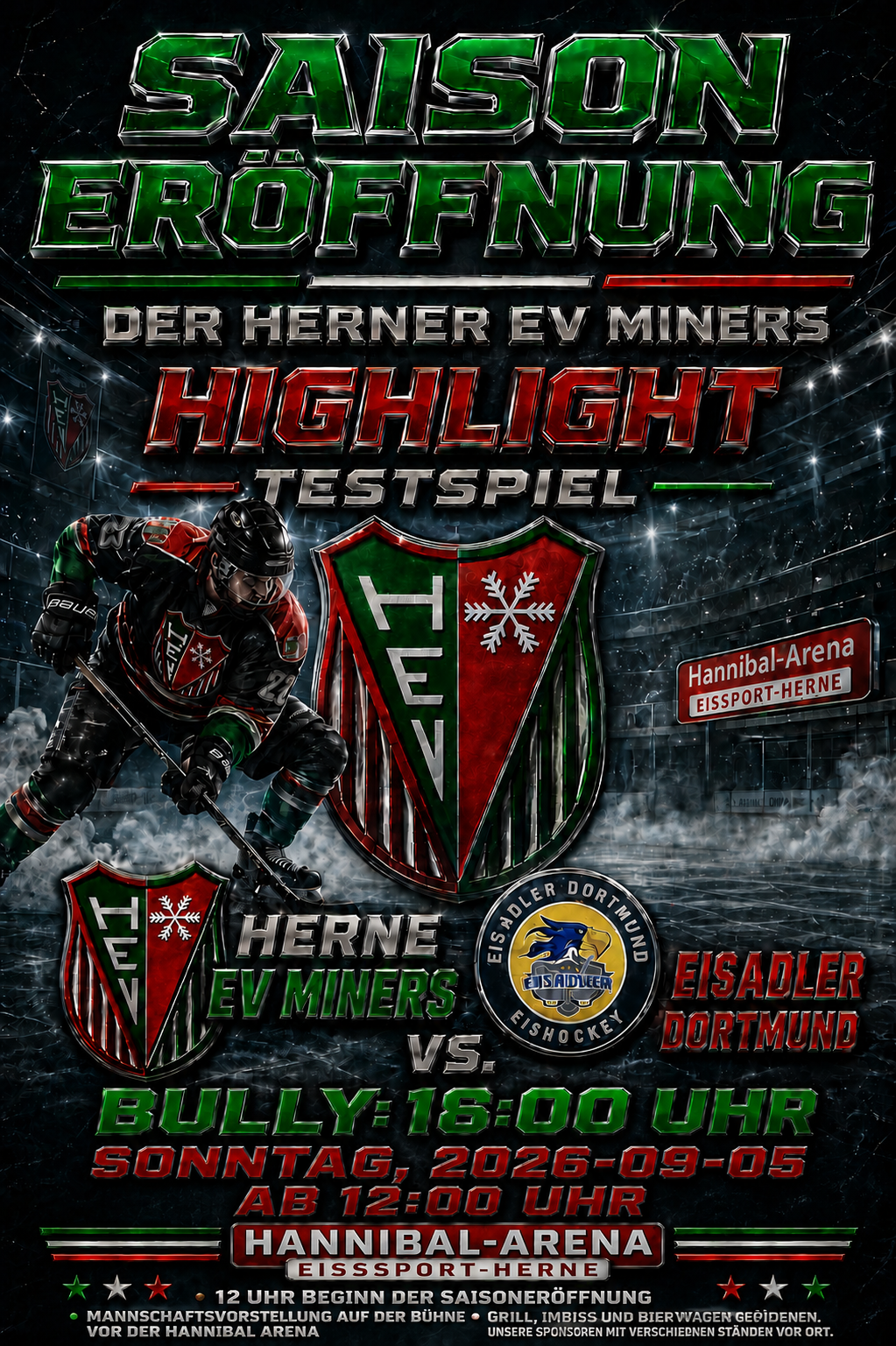 SAISONERÖFFNUNG 2026/27 der HERNER EV MINERS !!!