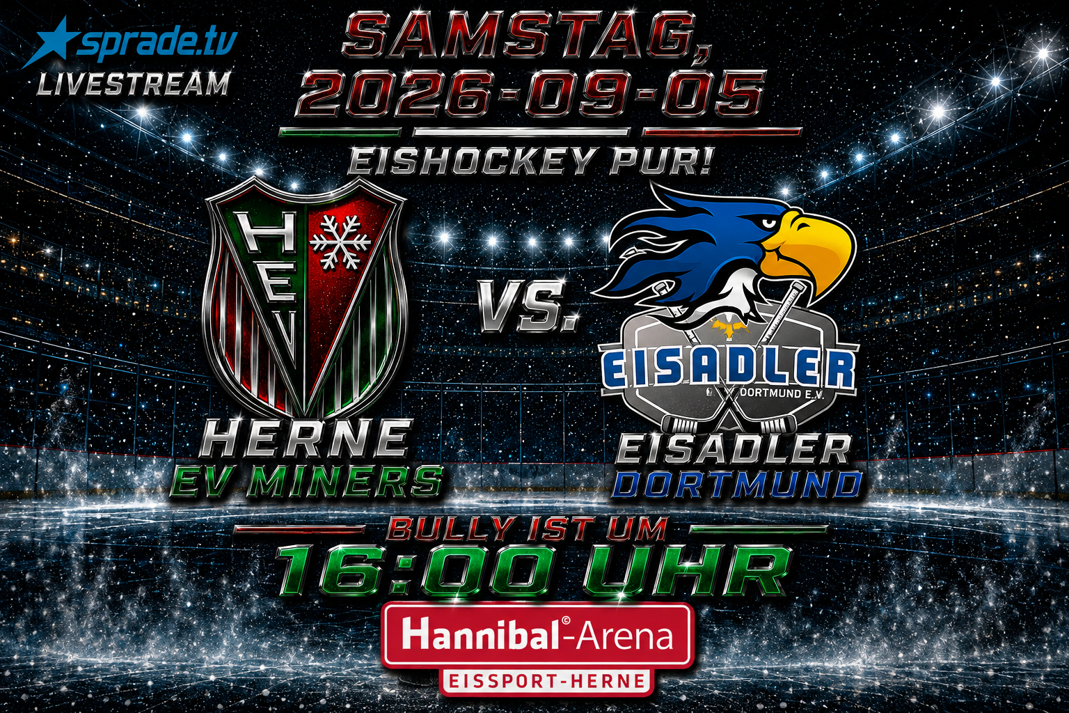 Herner EV Miners gegen Eisadler Dortmund