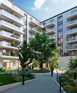 Visualisierung vom Innenhof eines Wohnquartiers in Osnabrück mit Begrünung.