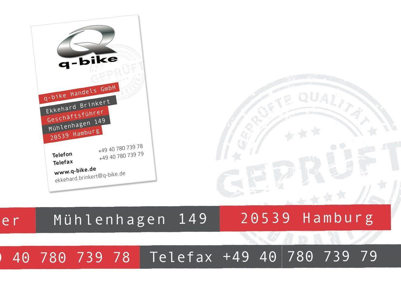 Motorradhandel QBike Visitenkarte