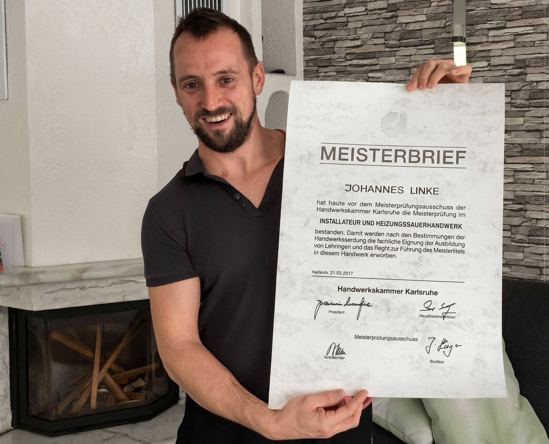 Meisterbrief Johannes Linke 21.03.2017