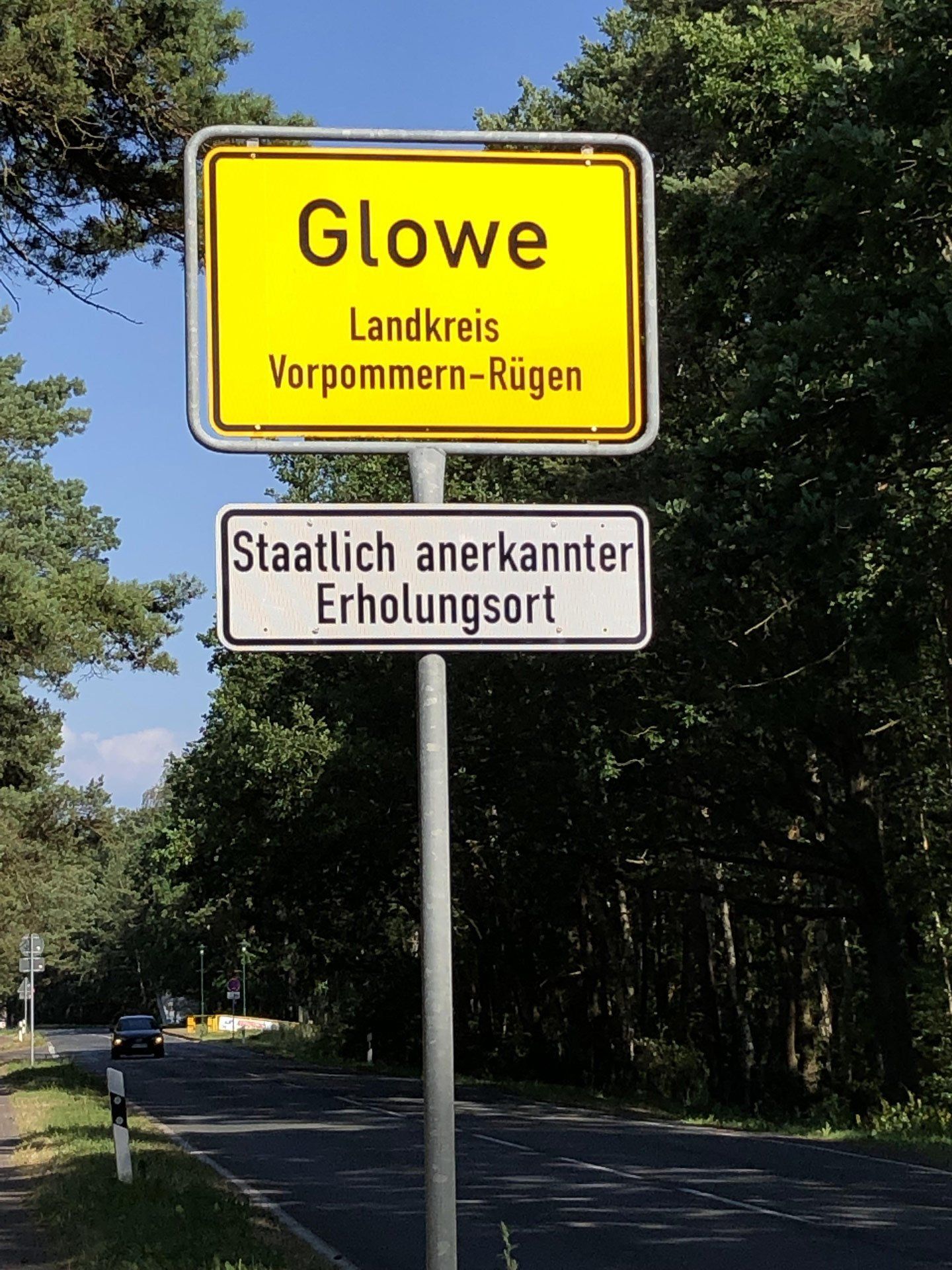 Glowe Ortseingangsschild