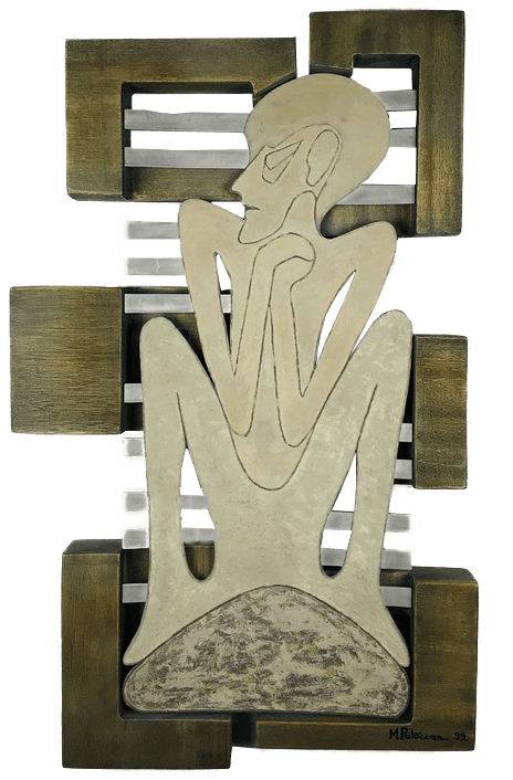Don Quijote   -    isolation  /  anxiety             -    Mahagoni, Aluminium  -  89 x 53,5 x 7 cm.   -  ©  Michael Potocean: Alle Rechte vorbehalten