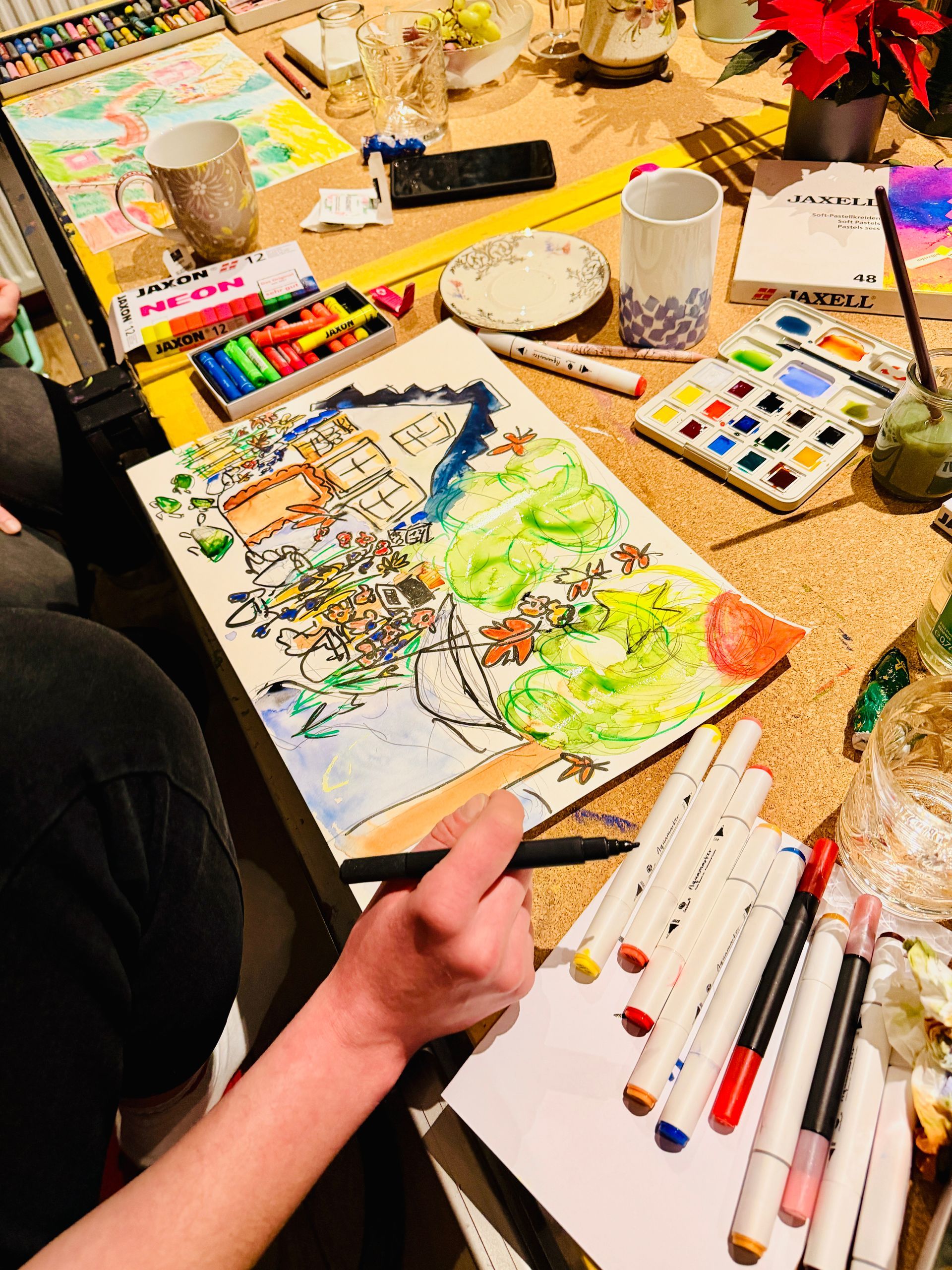 Reflexion und Austausch über biblische Symbole nach dem kreativen Prozess