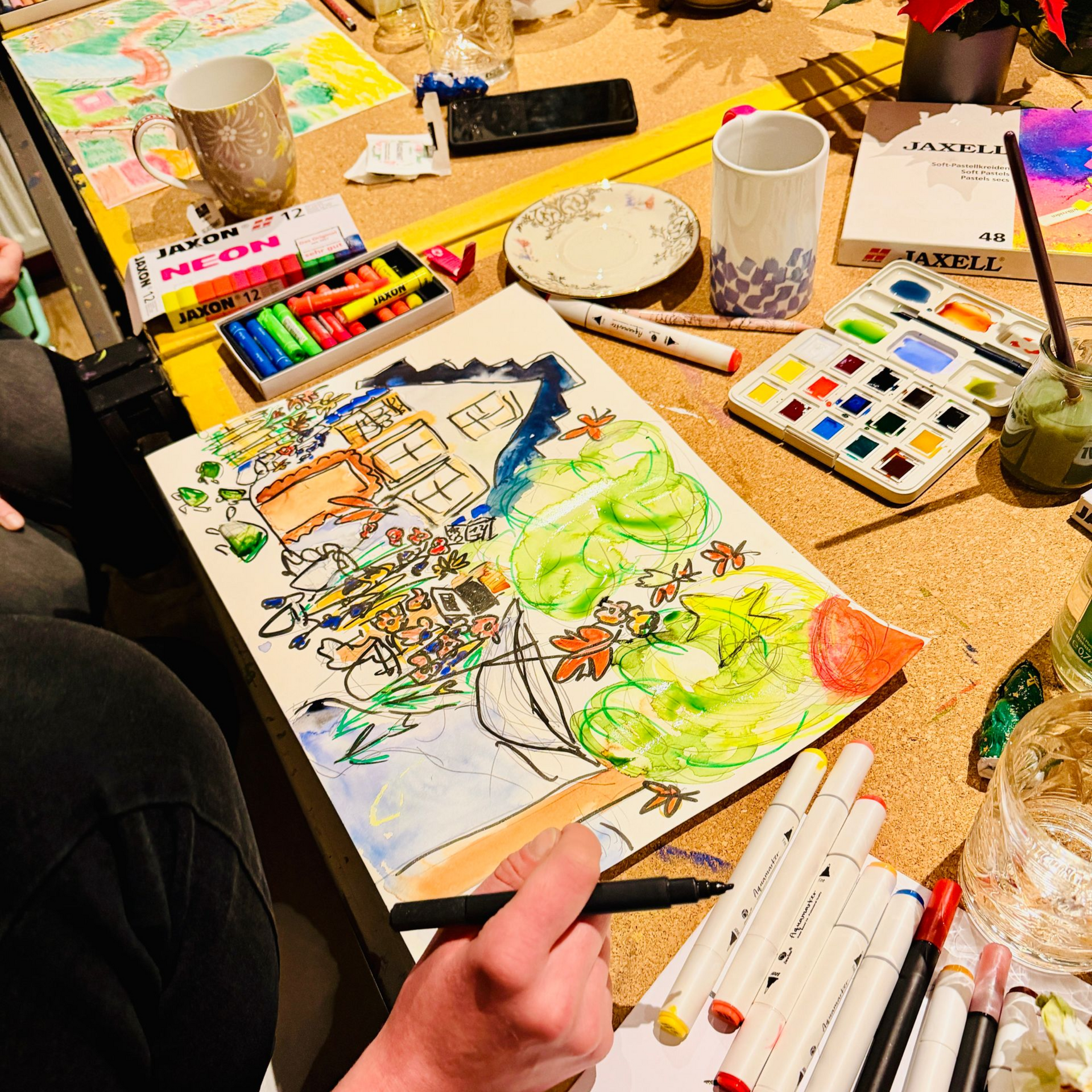 Eine Leinwand mit christlicher Symbolik inspiriert vom Gebet