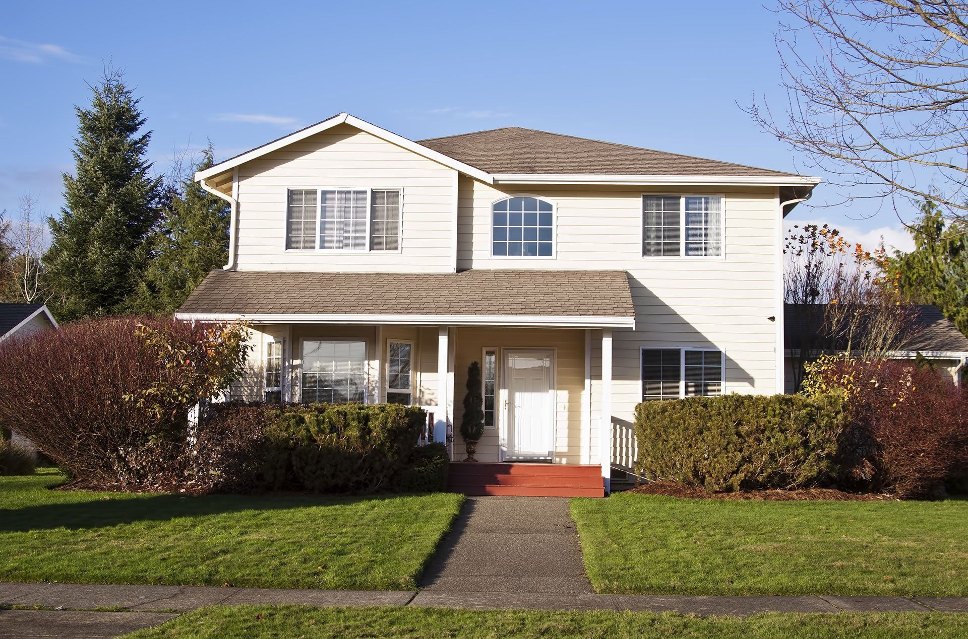 a traditional two story family home