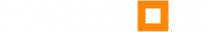 Orangefarbenes quadratisches Logo mit weißem Zentrum auf weißem Hintergrund