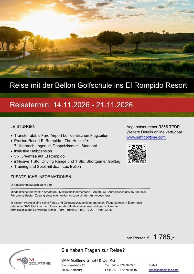 Golfreise mit Jean-Luc Bellon nach  Huelva in Andalusien, Costa de la Luz, Spanien