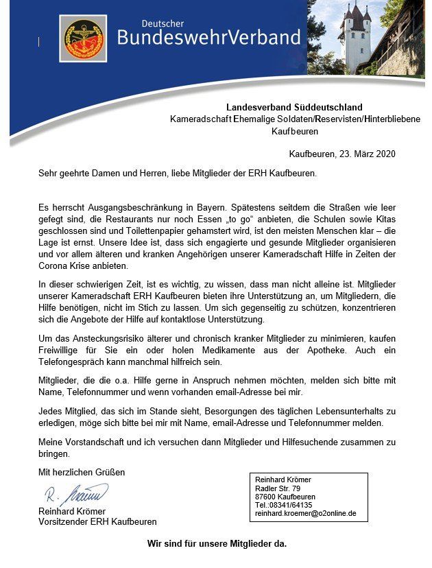 Soldatenkameradschaft Kaufbeuren E V Gegrundet 18