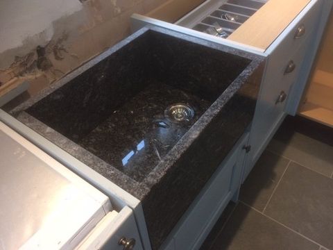 Azul Noche Granite sink made to fit to match worktop