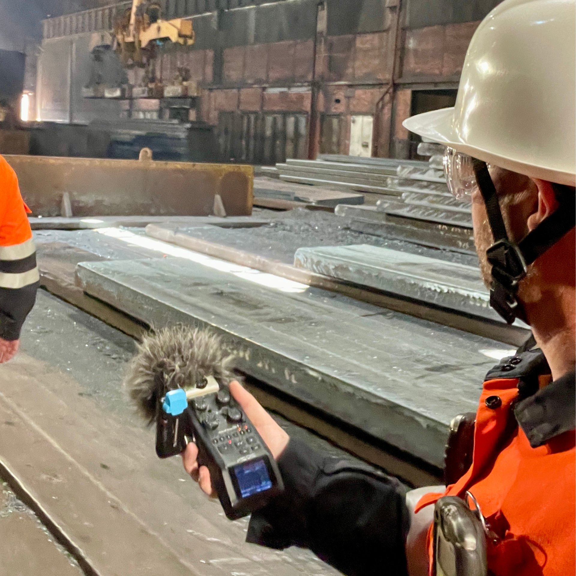 Recordings beim Rundgang durch das Bremer Stahlwerk