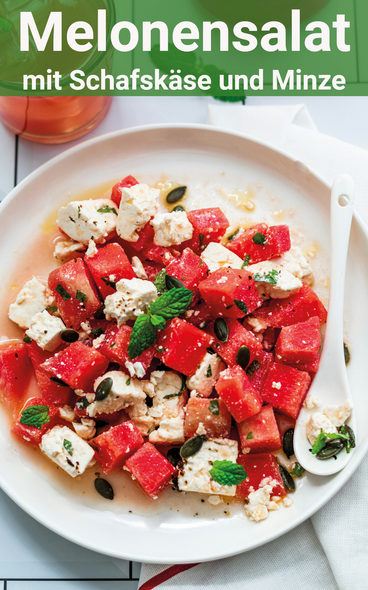 Melonensalat mit Schafskäse und Minze