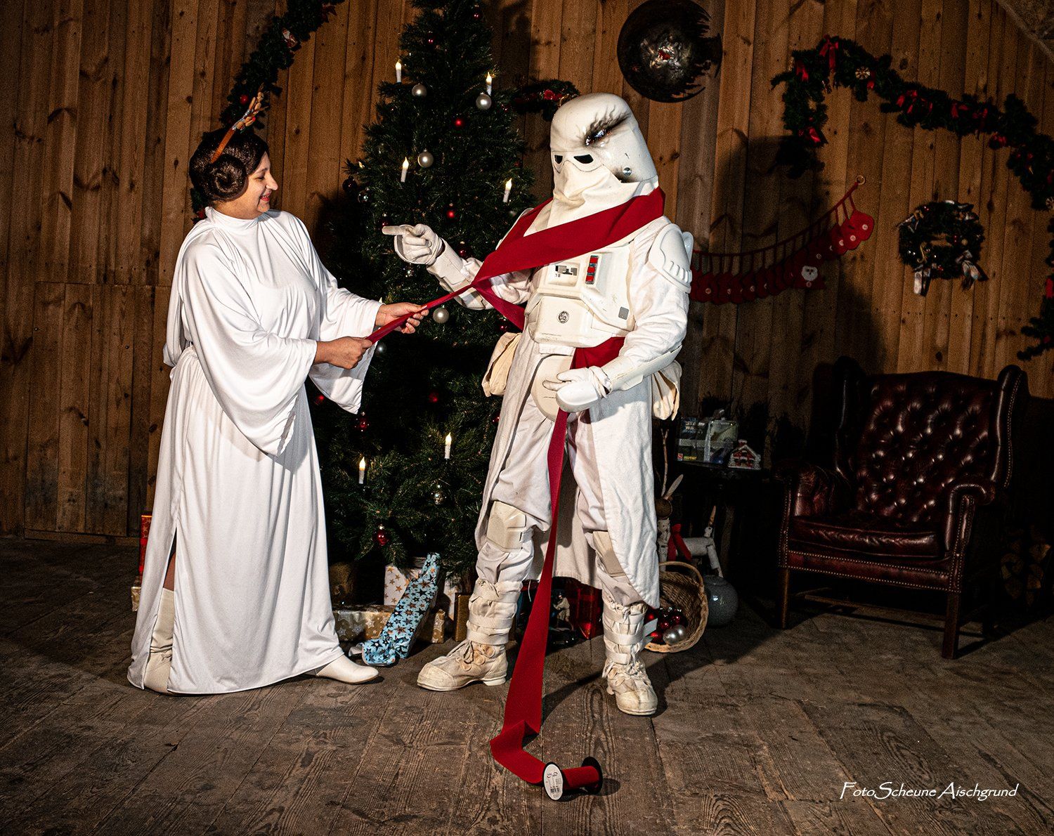 Star Wars; Weihnachten; Xmas; Christmas; Scheune; Scheunenshooting; Snowtrooper; Leia;