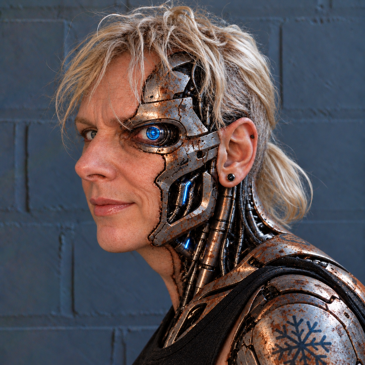 Strauchburg in der Rolle von Terminator 2.1. Das Video dazu erscheint im November 2026