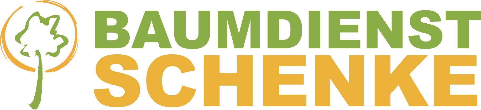 Logo Baumpflege Schenke Dienstleistungsbereich. Grün Baumpflege, Anthrazit Schenke