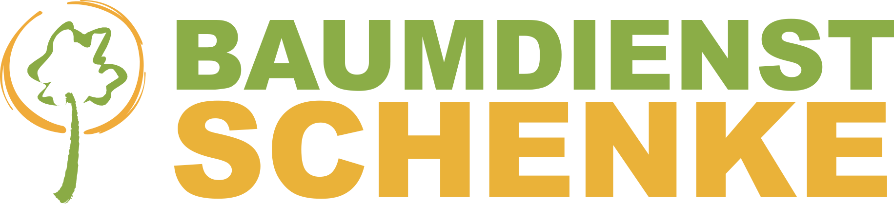 Logo Baumpflege Schenke Dienstleistungsbereich. Grün Baumpflege, Anthrazit Schenke