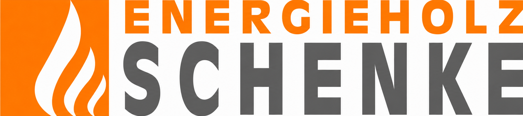 Logo Energieholz Schenke Produktbereich. Energieholz Orange, Anthrazit Schenke