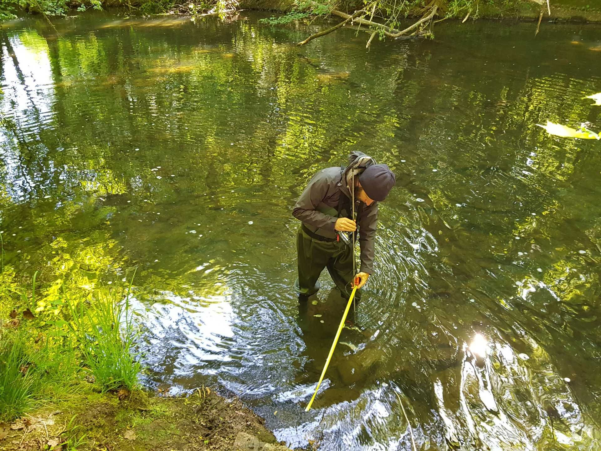Abflussmessung, Durchflussmessung, Ilm, Thüringen, ing-ees, Flussthermie
