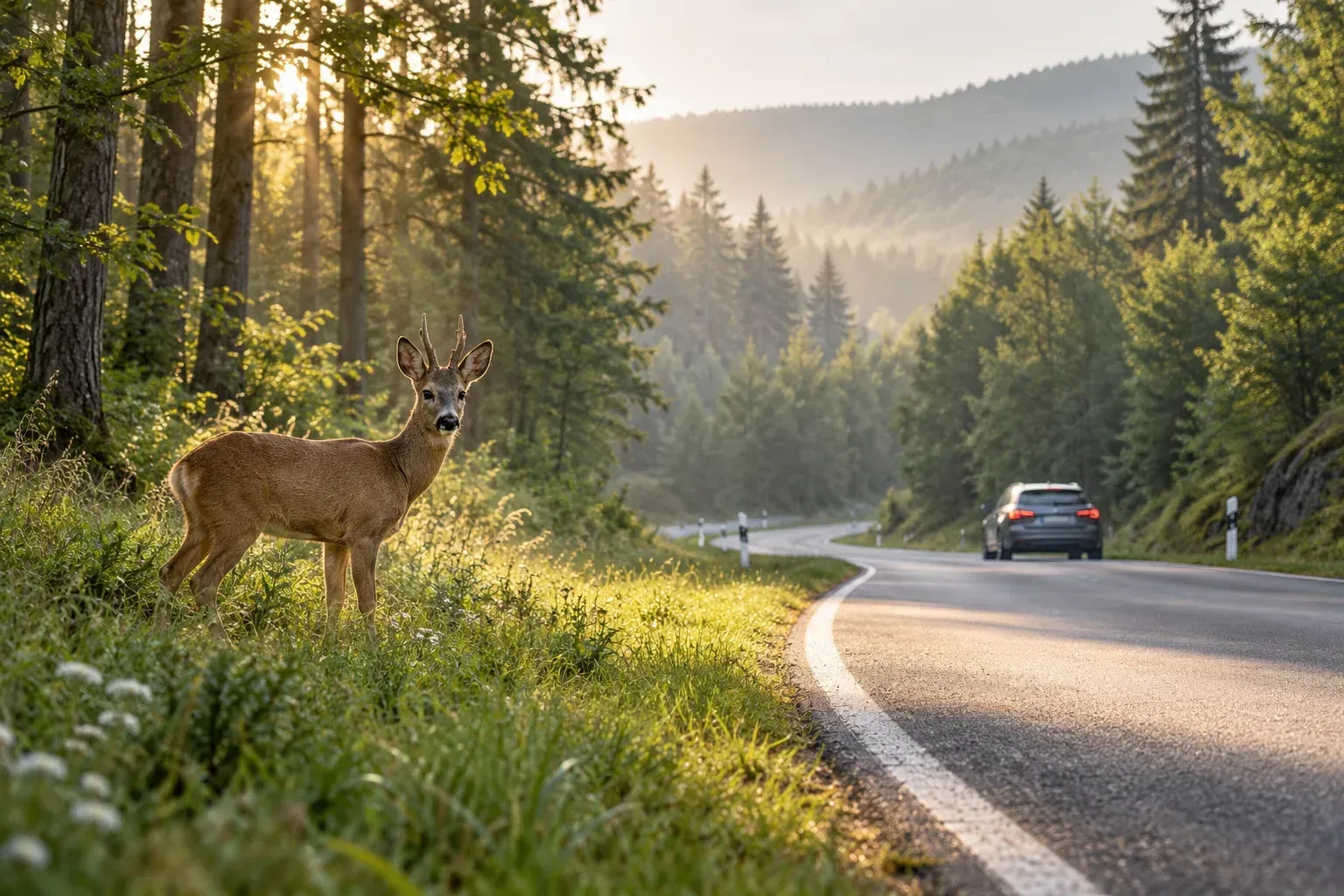 KI-generiertes Symbolbild zum Beitrag: Wildunfall – Was tun?