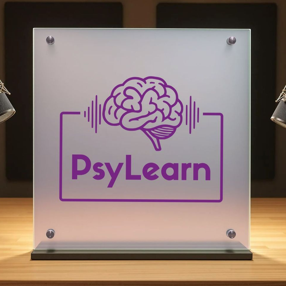 PsyLearn Logo auf einem Glasschild
