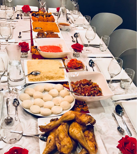 traiteur africain kaylek repas à table evenement