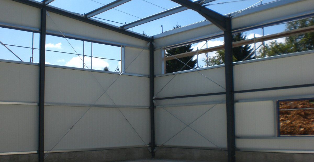 inner view of hall under construction