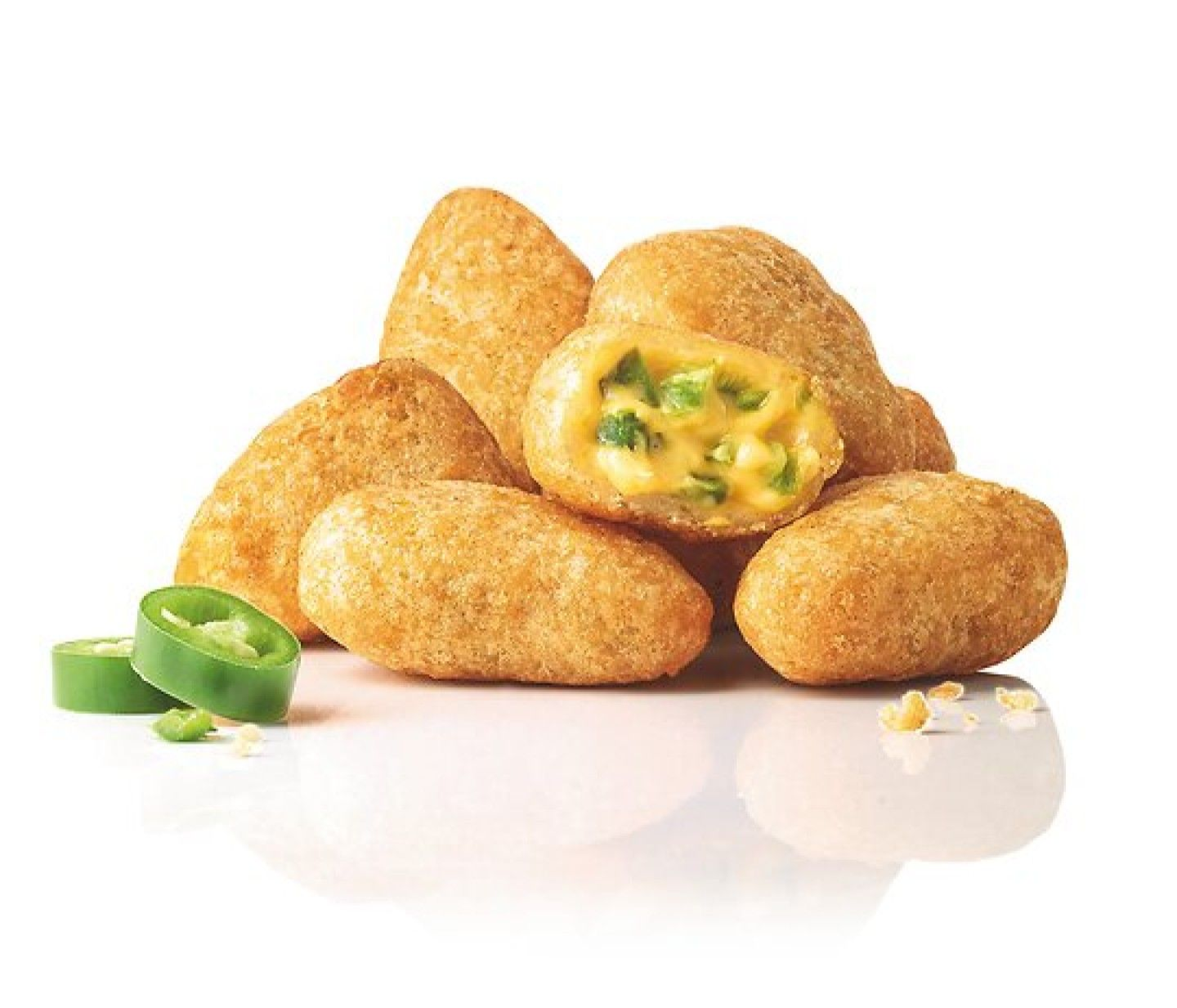 Goldbraun gefüllte Jalapeño-Chilli-Cheese-Nuggets