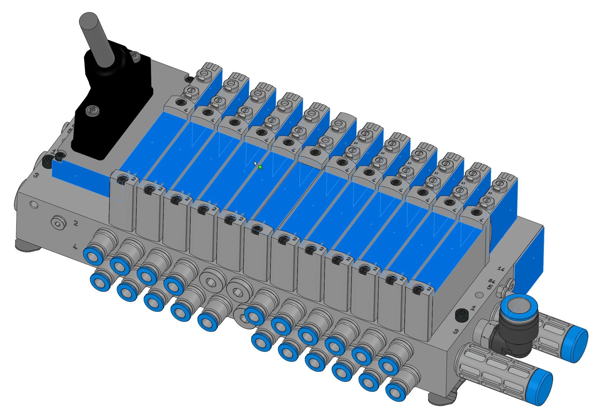 Ein CAD Modell einer VTUG Ventilinsel