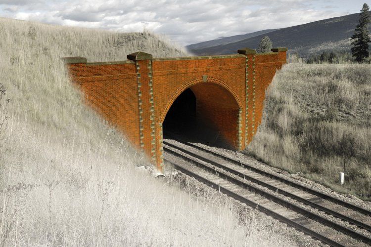 Superquick OO/HO scale tunnel entrance and rail bridge