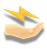 Hand Holding A Lightning Bolt Icon