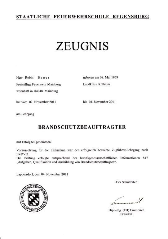 Zeugnis