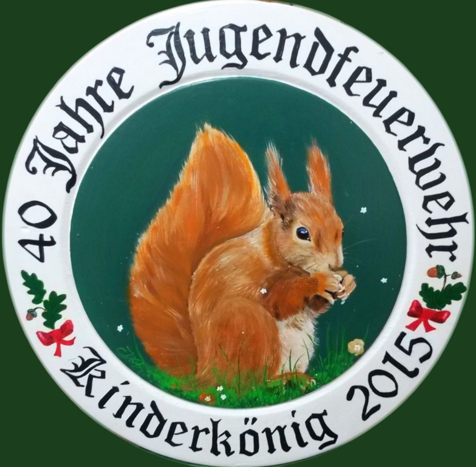 Handgemalte Schützenscheibe für Kinder mit einem eichhörnchen