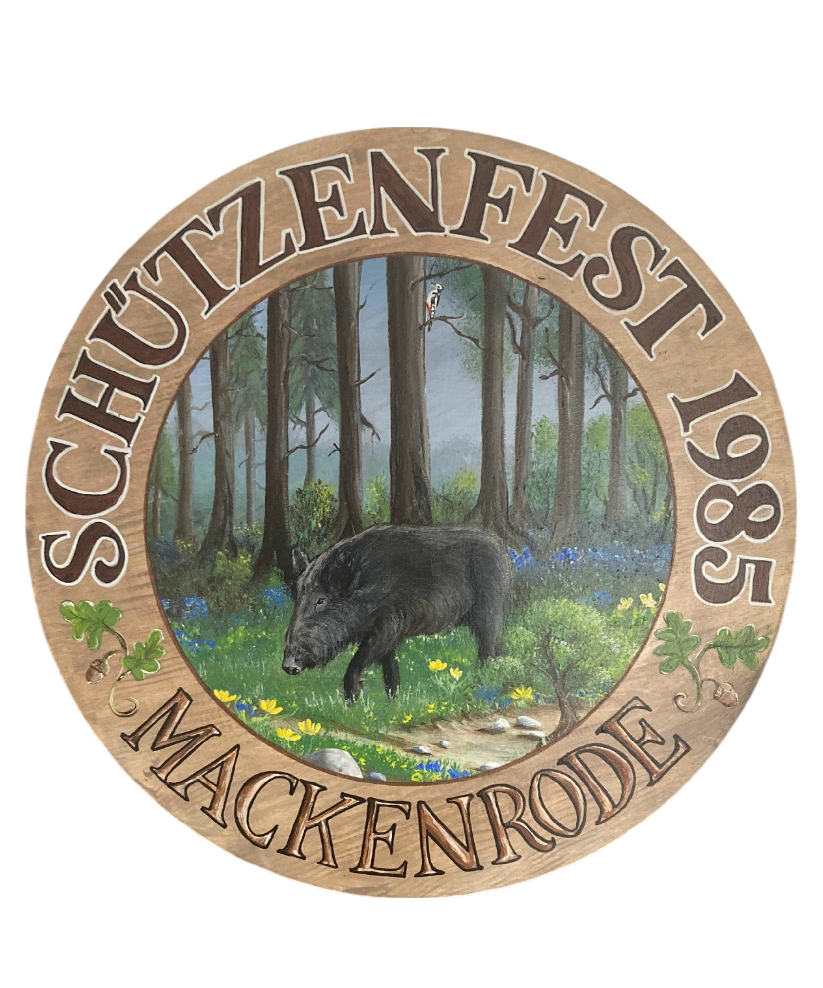 Restaurierte Schützenscheibe, handgemalt von Claudia Koch, Dornum