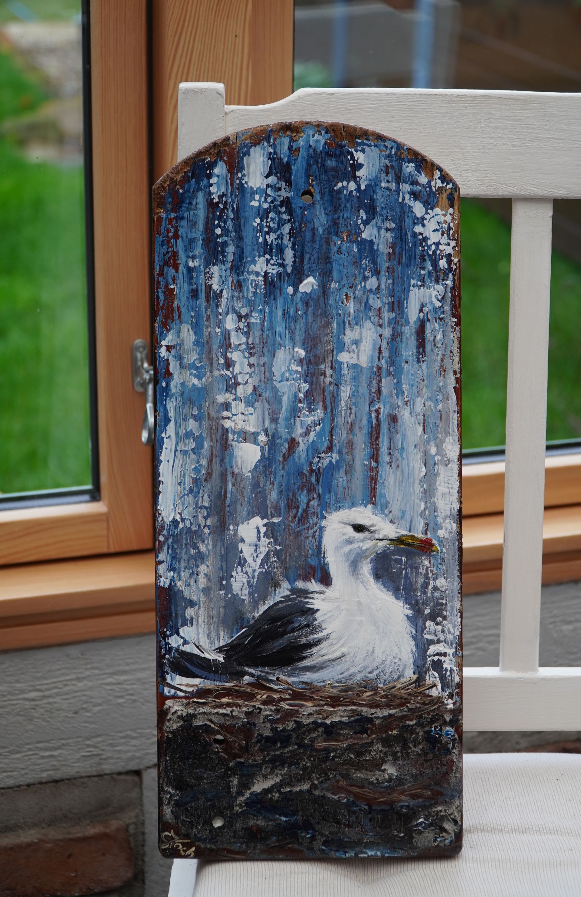 Bemalte Treibholz Dachschindel - Claudia Koch - Atelier am Deich