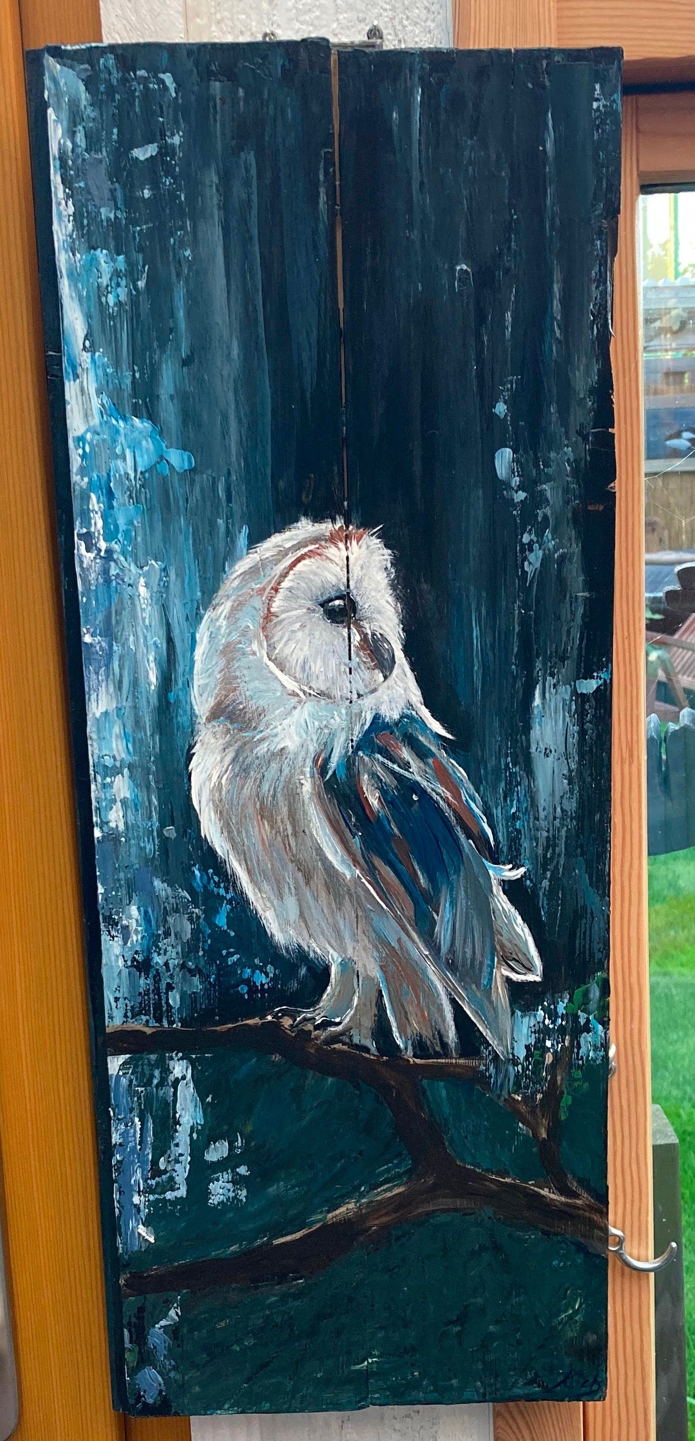 handgemalte Schleiereule aus dem Atelier am Deich in Dornumersiel