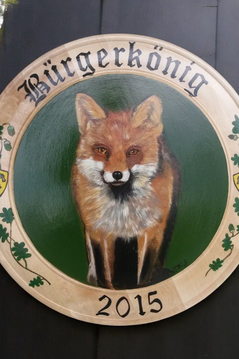 handgemalte Schützenscheibe mit einem Fuchs