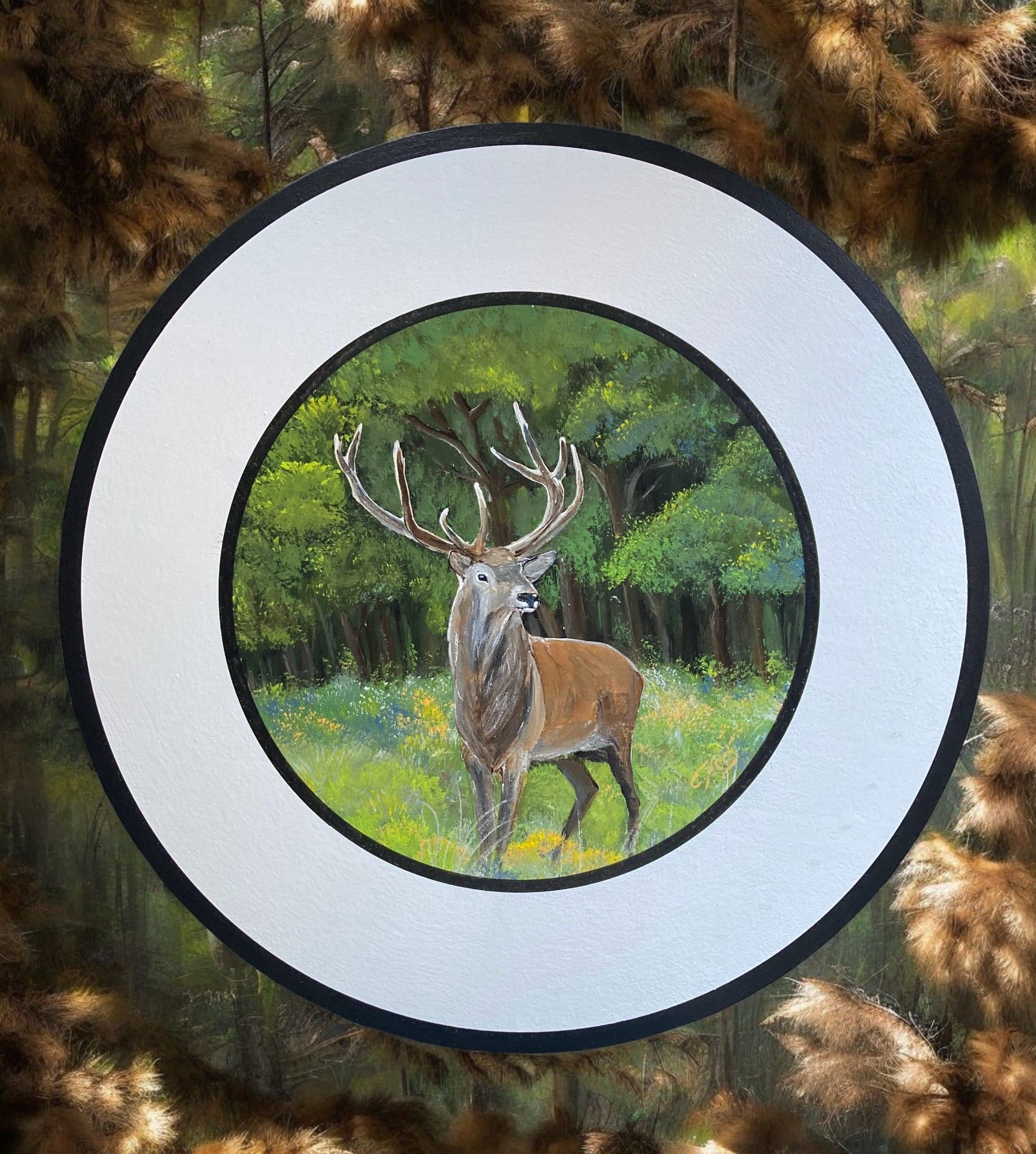 handbemalte Schützenscheibe Hirsch