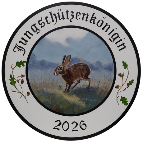 Handgemalte Schützenscheibe mit Feldhase, Original  von Claudia Koch , Dornum