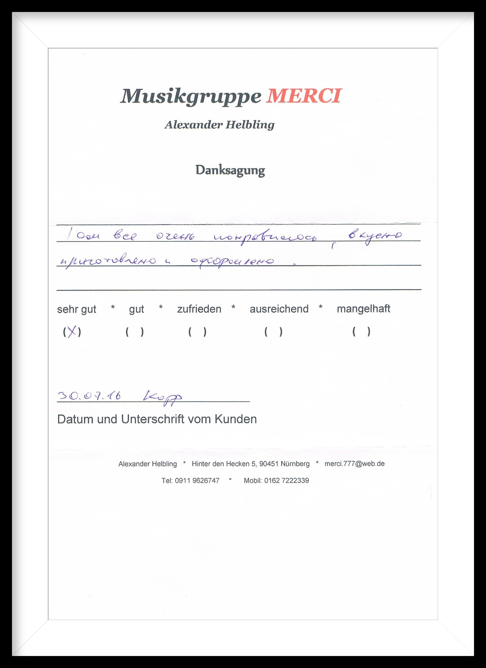 russischer partyservice 30.07.2016