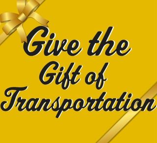 Graphic reading, Give the Gift of Transportation