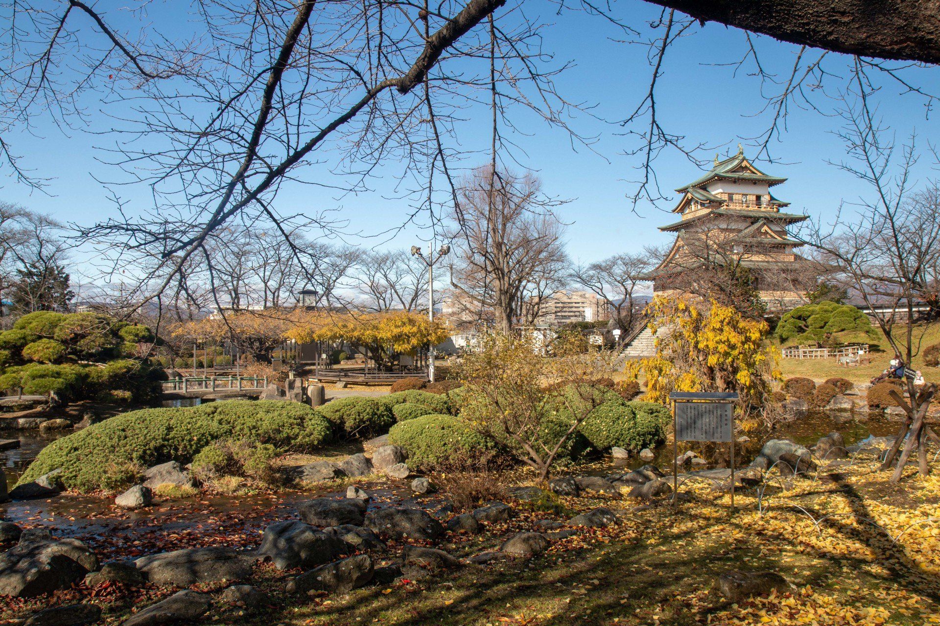 Vue sur le Jardin du château de Takashima, Suwa
