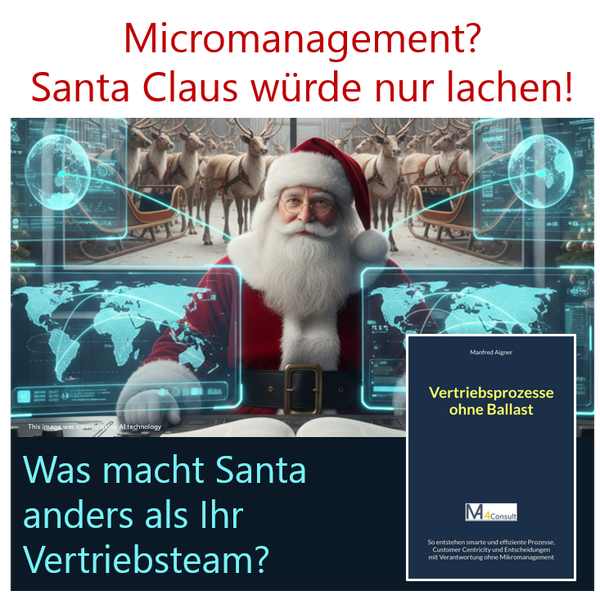 Mikromanagement: Santa Claus würde nur lachen. Was macht Santa anders als Ihr Vertriebsteam? Er stoppt Micromanaging das Business mit schlanken und effizienten Vertriebsprozessen!