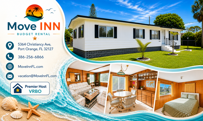 Budget affordable Daytona Beach area vacation home with  furnished interiors