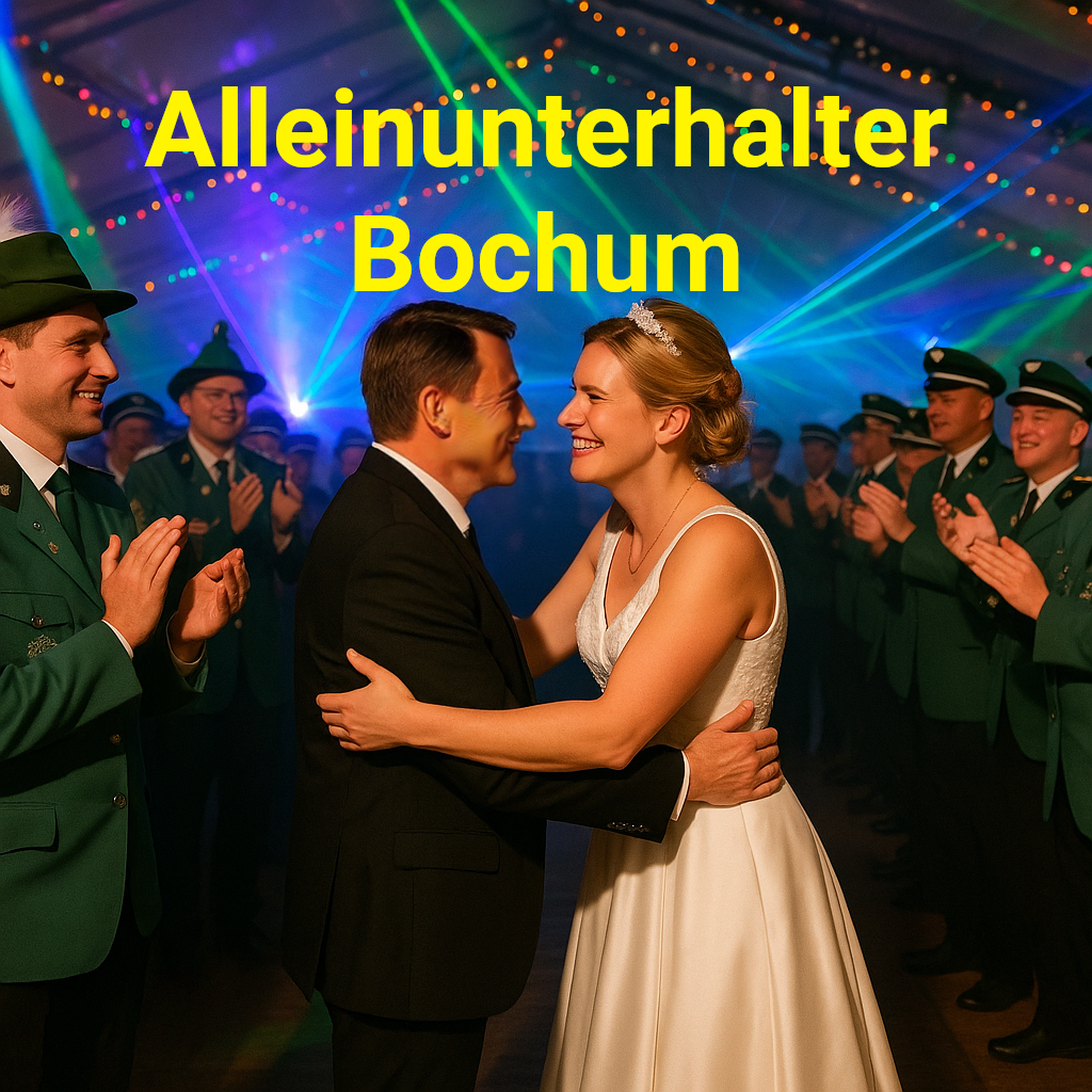 Schützenkönigin in Bochum bedankt sich bei Keyboarder Karl. Super Applaus für 15 Stunden Party