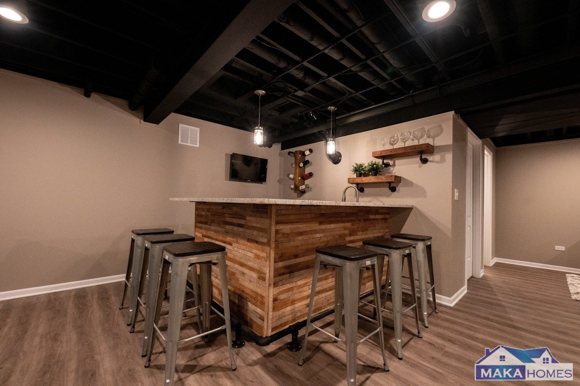 Basement Remodel With Bar In Orland Park 78da52b0 1920w 