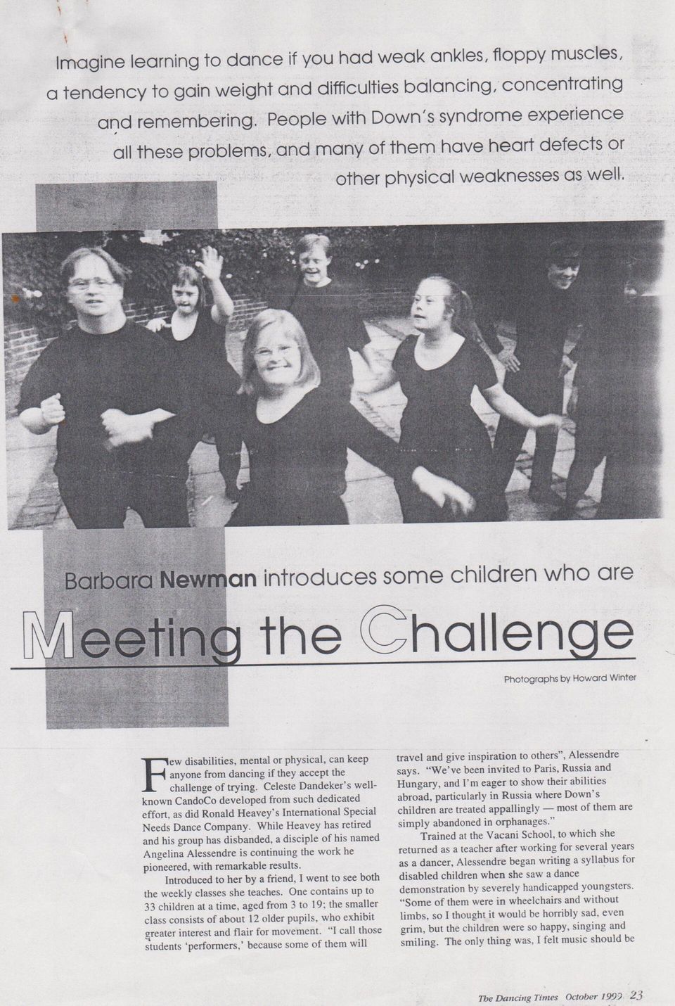Dancing Times 1999 newspaper article