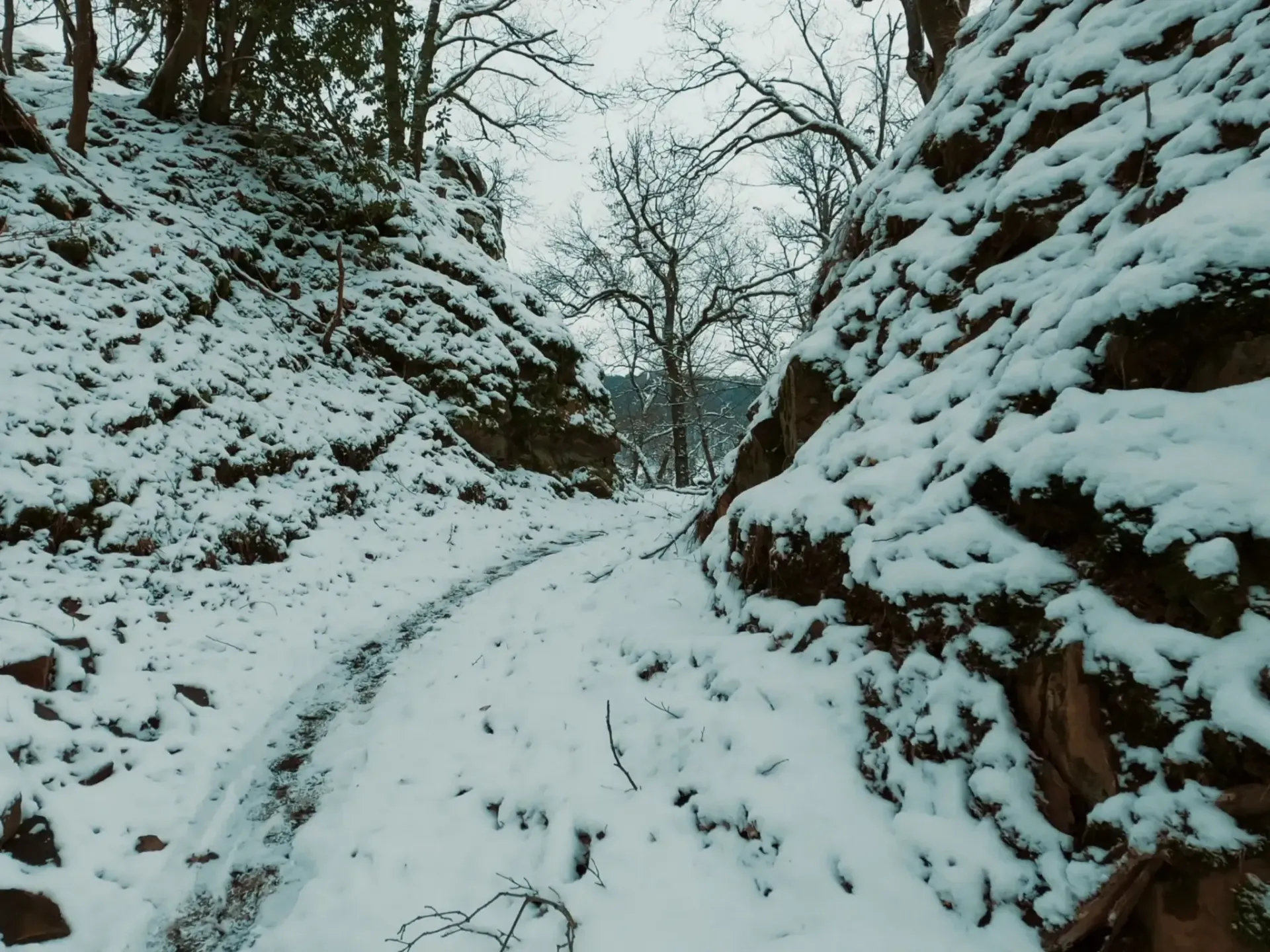 Laufen an der Saarschleife im Winter