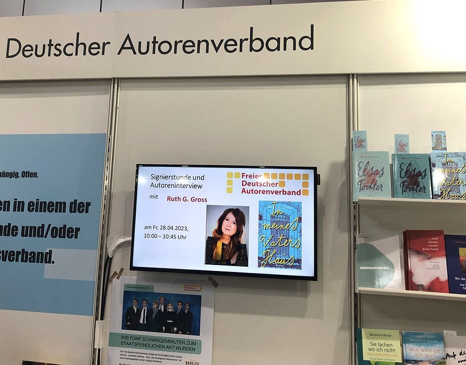 Interview und Signierstunde auf dem Stand des Freien Deutschen Autorenverbandes auf der Leipziger Buchmesse