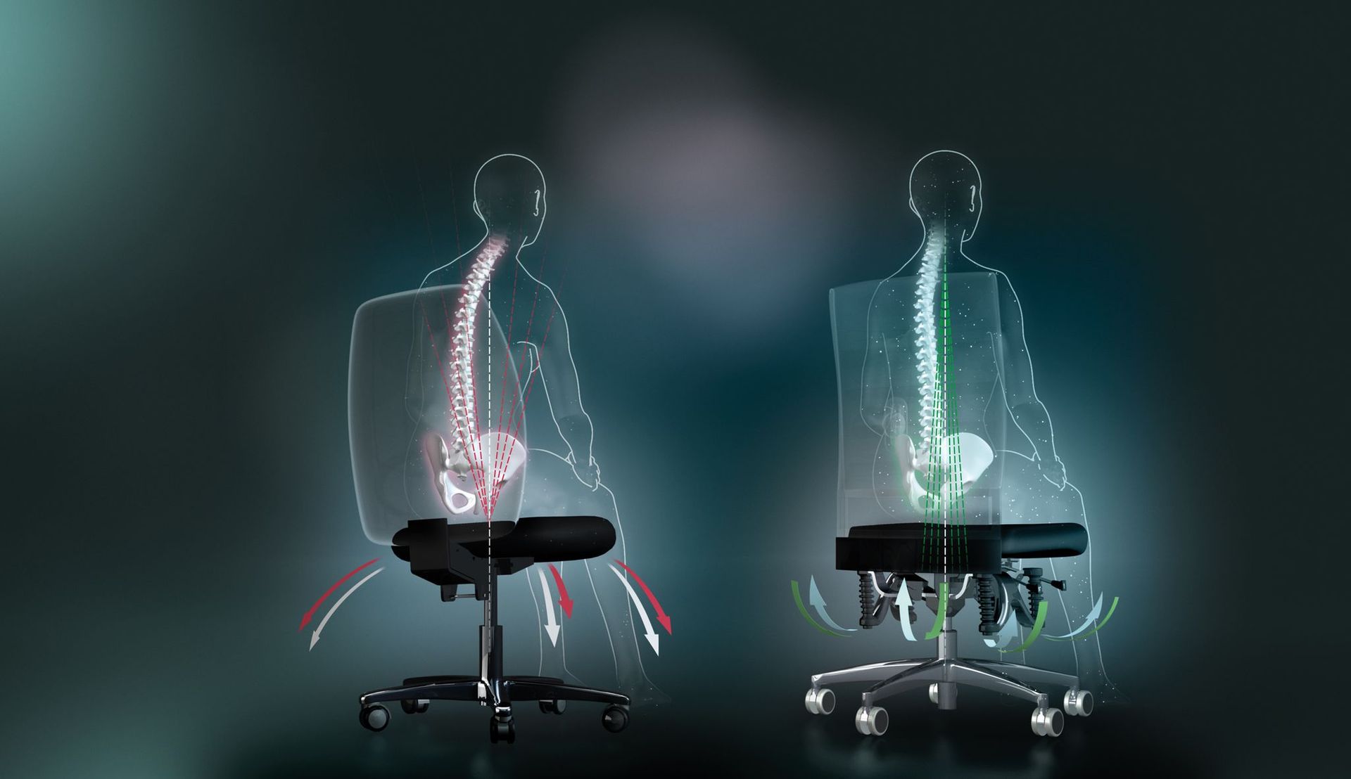Vergleich BIOSWING Sitzsystem und Ballsitzen